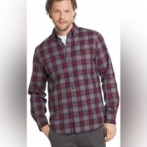 G.H. Bass & Co. Red and Gray Plaid Casual button down Shirt for‎ Men XXL